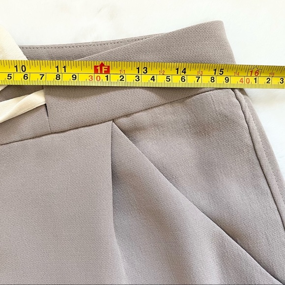 ARITZIA WILFRED Gray Cropped Ribbon Waist Tie Pants Minimalist Contemporary - Picture 10 of 13